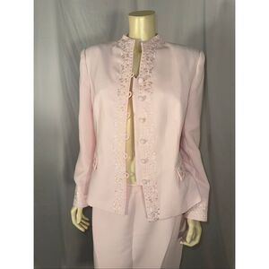 John Meyer of Norwich Women’s Pink Skirt Suit Set Size 14 – Jacket & Midi Skirt